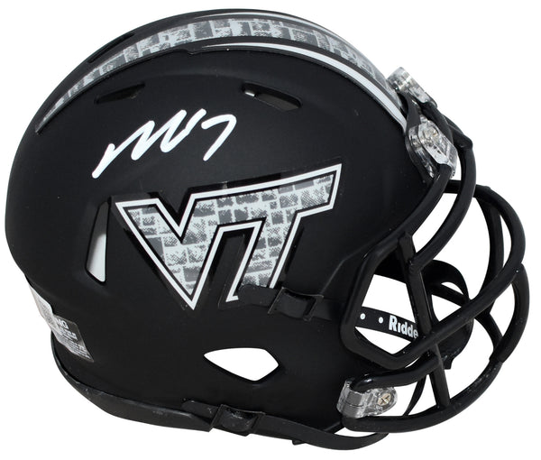 MICHAEL VICK AUTOGRAPHED VIRGINIA TECH HOKIES BLACK SPEED MINI HELMET BECKETT