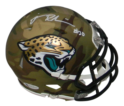 JAMES ROBINSON SIGNED JACKSONVILLE JAGUARS CAMO SPEED MINI HELMET BECKETT