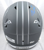 Sam LaPorta Autographed Detroit Lions F/S Slate Speed Helmet - Beckett W Holo