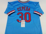 Orlando Cepeda Signed St' Louis Cardinals Throwback Jersey (JSA COA) 1967 NL MVP