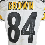 Steelers Antonio Brown Signed 10/27/2013 Game Used Nike White Home Jersey