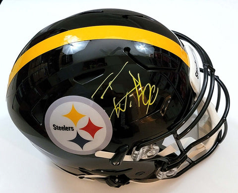 T.J. Watt Signed Pittsburgh Steelers Riddell Speed Flex Helmet Beckett Witnessed