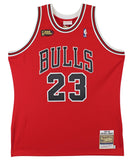 Bulls Michael Jordan Signed 97-98 Red M&N HWC Authentic Jersey UDA #BAJ78459