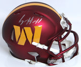 Sam Howell Autographed Washington Speed Mini Helmet - Beckett W Holo *Silver