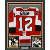 FRAMED Autographed/Signed SIMON GAGNE 33x42 Philly Orange Jersey JSA COA Auto