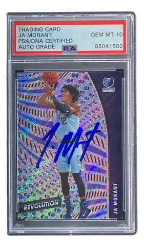 Ja Morant Signed 2021 Panini Revolution #83 Grizzlies Trading Card PSA/DNA Gem