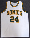 SEATTLE SONICS SPENCER HAYWOOD AUTOGRAPHED WHITE JERSEY "HOF 15" MCS HOLO 104225