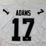 Autographed/Signed Davante Adams Las Vegas Oakland White Jersey Beckett BAS COA