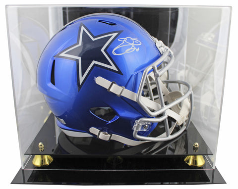 Cowboys Emmitt Smith Signed Flash Full Size Speed Rep Helmet W/ Case BAS Witness