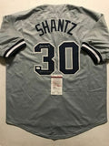 Autographed/Signed BOBBY SHANTZ "1958 WS Champs" New York Jersey JSA COA