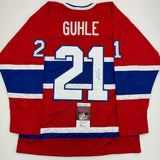 Autographed/Signed Kaiden Guhle Montreal Red Hockey Jersey JSA COA