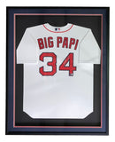 David Ortiz Signed Framed Boston Red Sox White Nike Baseball Jersey