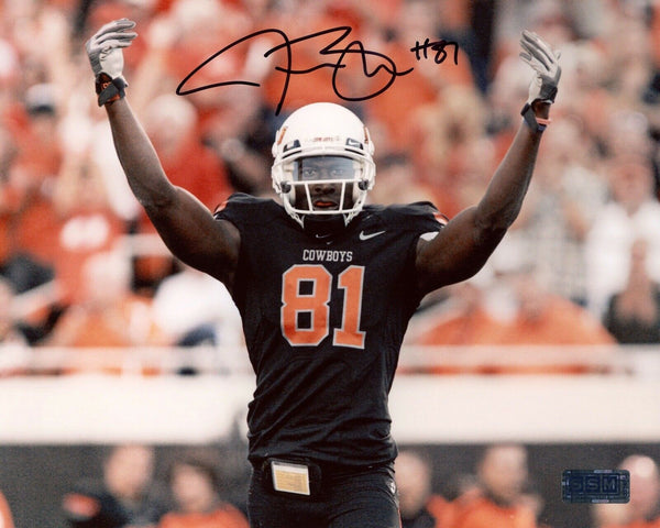 JUSTIN BLACKMON AUTOGRAPHED SIGNED OKLAHOMA STATE COWBOYS 8x10 PHOTO COA