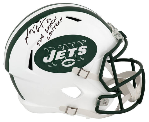 Wayne Chrebet Signed Jets T/B Riddell F/S Rep Helmet w/Green Lantern - (SS COA)