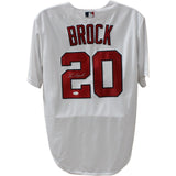 Lou Brock Signed St. Louis Cardinals White Majestic Jersey JSA 44648