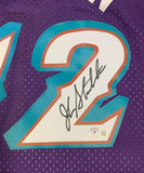 John Stockton Signed Utah Jazz Mitchell Ness Purple Swingman Jersey Beckett L