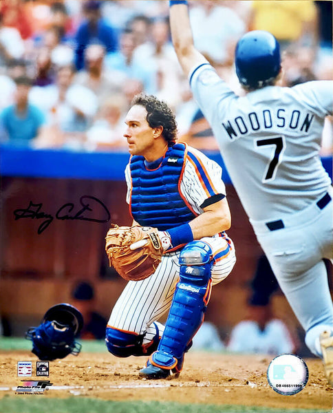 Gary Carter Signed New York Mets Catcher 8x10 Photo - SCHWARTZ COA