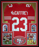 FRAMED SAN FRANCISCO 49ERS CHRISTIAN MCCAFFREY AUTOGRAPHED SIGNED JERSEY JSA COA