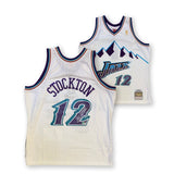 John Stockton Signed Utah Jazz Mitchell Ness White Swingman Jersey Beckett XXL