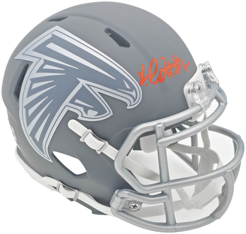 KYLE PITTS AUTOGRAPHED FALCONS SLATE GRAY SPEED MINI HELMET BECKETT 230066