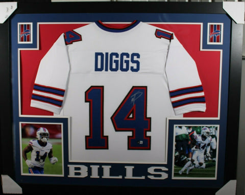 STEFON DIGGS (Bills white SKYLINE) Signed Autographed Framed Jersey Beckett