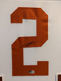 FRAMED TEXAS LONGHORNS ROSCHON JOHNSON AUTOGRAPH SIGNED JERSEY BECKETT HOLO