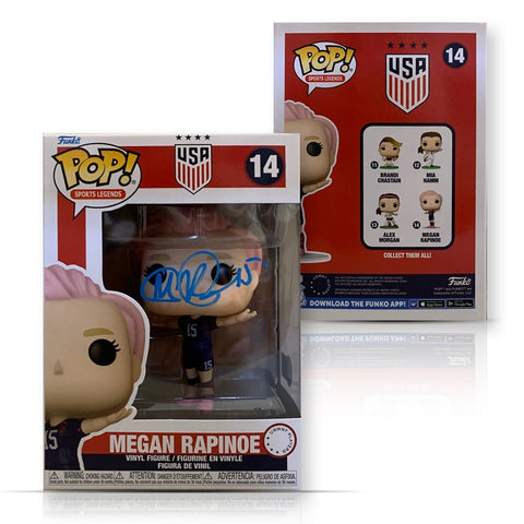 Megan Rapinoe Autographed USA Womens World Cup Soccer Funko Pop #14 Beckett Blue