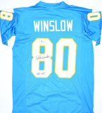 Kellen Winslow Autographed Light Blue Pro Style Jersey w/ HOF-Beckett W Hologram