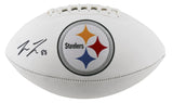 Steelers Pat Freiermuth Authentic Signed White Panel Logo Football BAS Witnessed