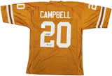 TEXAS LONGHORNS EARL CAMPBELL AUTOGRAPHED ORANGE JERSEY "HT 77" JSA 228967