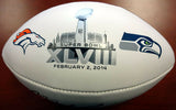 MICHAEL ROBINSON AUTOGRAPHED WHITE SUPER BOWL LOGO FOOTBALL SEAHAWKS MCS 78970