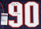 Dan Klecko Signed New England Patriots Jersey Inscribed "2x SB Champs" (JSA COA)