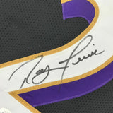 Autographed/Signed RAY LEWIS Baltimore Black Football Jersey JSA COA Auto