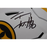 TJ Watt Autographed Pittsburgh Steelers SpeedFlex Lunar Helmet Beckett 48608