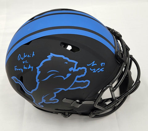 Sam LaPorta Signed Lions Speed Eclipse Authentic Helmet W/ Detroit vs. Everybody