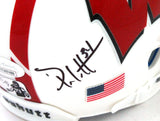 Derek/ TJ/ JJ Watt Signed Wisconsin Badgers White Schutt Mini Helmet- JSA W *Blk