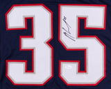 Mike Gillislee Signed New England Patriots Blue Jersey (JSA COA) Running Back