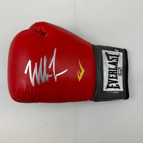 Autographed/Signed Mike Tyson Imperfect Red Everlast Boxing Glove Hologram COA