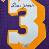 Framed Autographed/Signed Kareem Abdul-Jabbar 35x39 M&N Jersey Fanatics COA