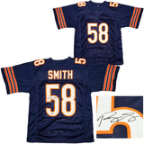 CHICAGO BEARS ROQUAN SMITH AUTOGRAPHED BLUE JERSEY BECKETT BAS QR STOCK #203004