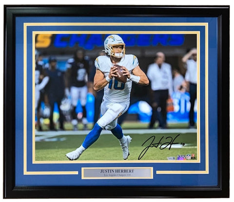 Justin Herbert Signed Framed 16x20 Los Angeles Chargers Photo Fanatics