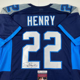 Autographed/Signed Derrick Henry Tennessee Dark Blue Football Jersey JSA COA #2