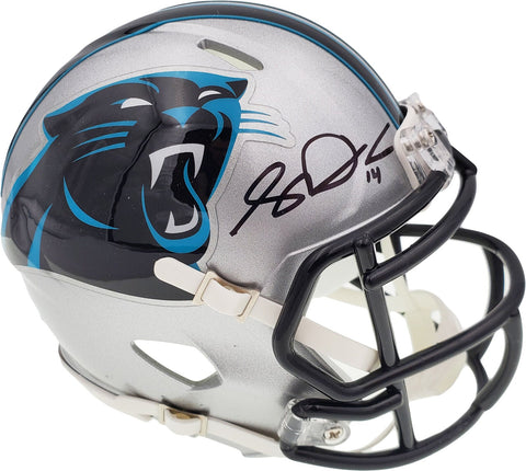 SAM DARNOLD AUTOGRAPHED PANTHERS SILVER SPEED MINI HELMET BECKETT QR 195171