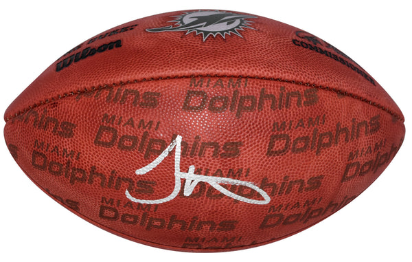 TYREEK HILL AUTOGRAPHED MIAMI DOLPHINS WILSON DUKE SHOWCASE FOOTBALL BECKETT