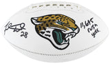 Jaguars Fred Taylor "11,695 Rush Yds" Signed White Panel Football W/ Case BAS W