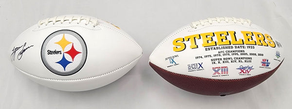 Lynn Swann Autographed Pittsburgh Steelers Logo Football Beckett Witnessed