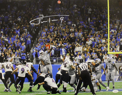 Justin Tucker Autographed/Signed Baltimore Ravens 16x20 Photo JSA 36502