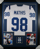 ROBERT MATHIS (Colts white TOWER) Signed Autographed Framed Jersey JSA