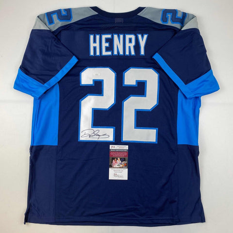 Autographed/Signed Derrick Henry Tennessee Dark Blue Football Jersey JSA COA #2