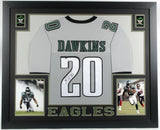 Brian Dawkins Signed Eagles 35 x 43 Framed Jersey (Beckett COA) All Pro D.B